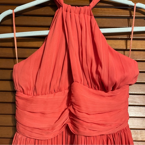 BB Dakota Size 0 Pleated Orange Mini Dress - Picture 2 of 5
